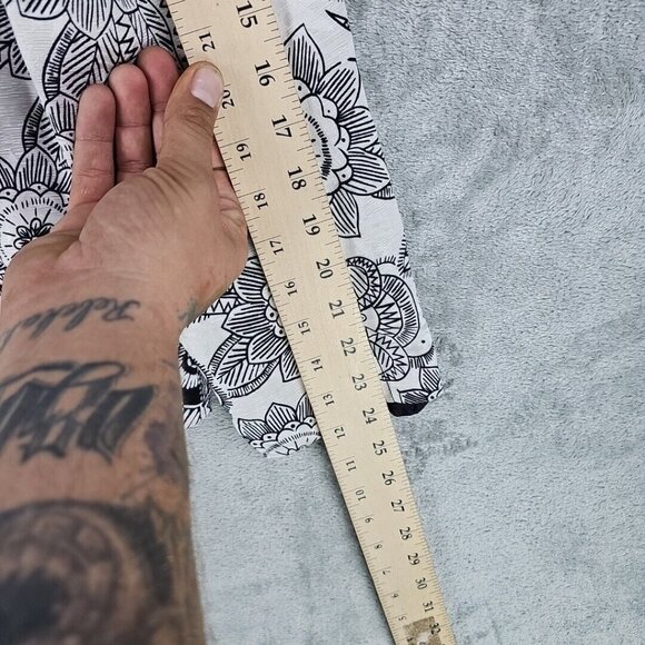 Chico's Jacket Womens Size M Silk Linen Black White Floral Print Embroidered - Picture 6 of 7